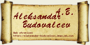 Aleksandar Budovalčev vizit kartica